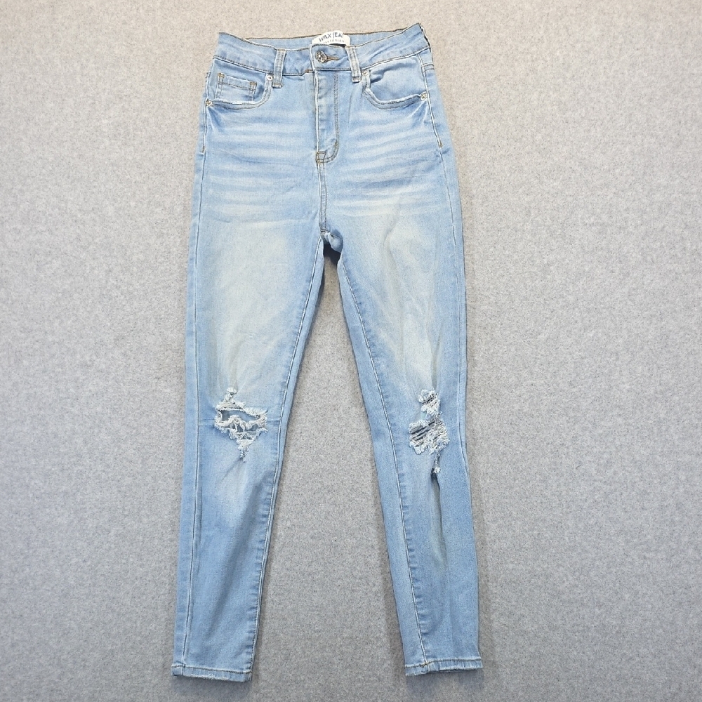 Wax Jean Light Wash Distressed Skinny Jeans Size 5/27